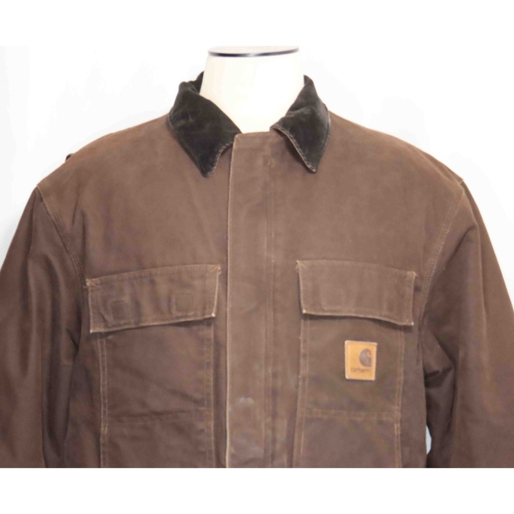 Carhartt C26 DKB Dark Brown Arctic Quilt Lined Coat Jacket Mens Size Large - Picture 2 of 8